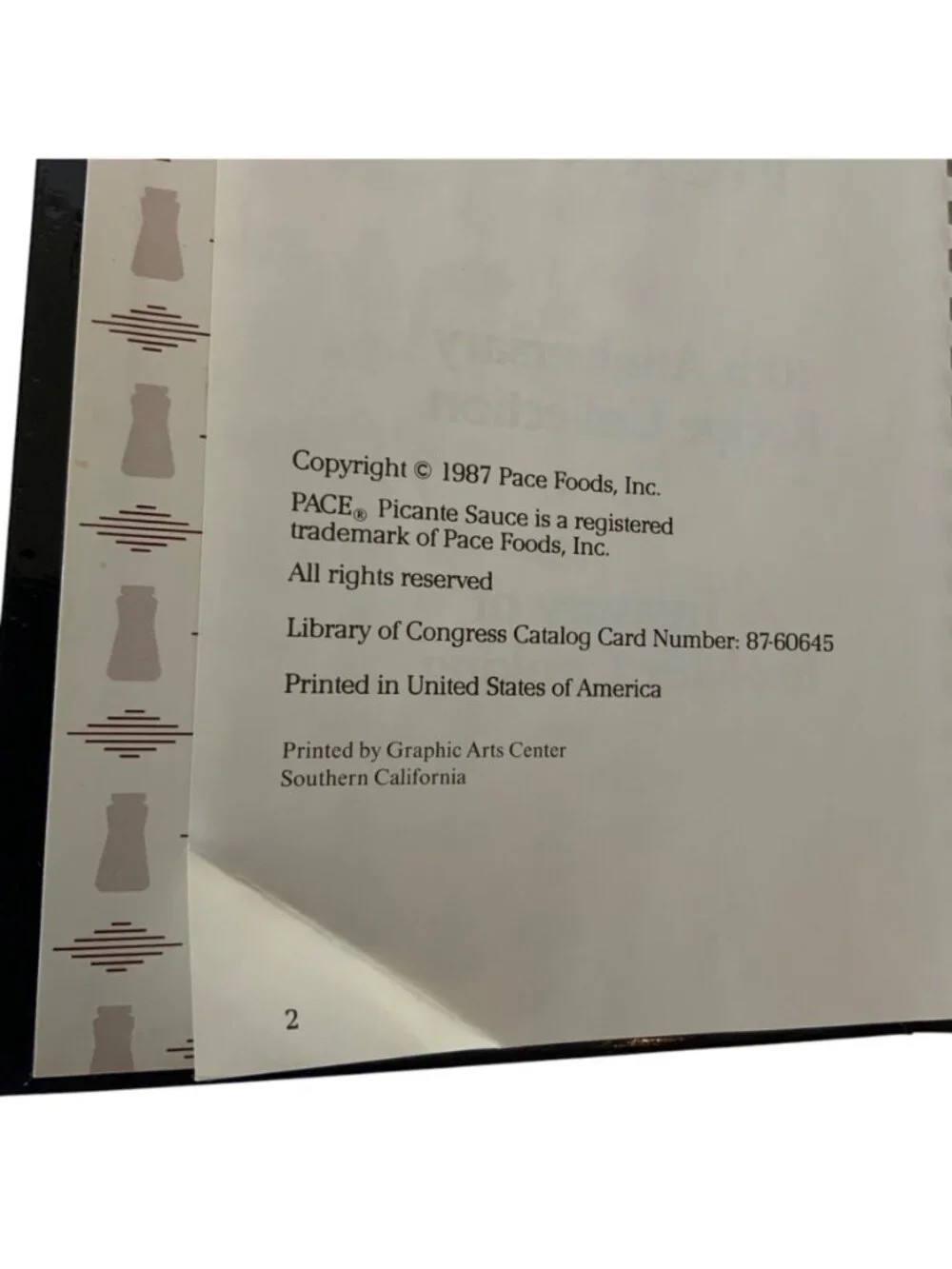 Pace Picante Sauce 40th Anniversary Recipe Collection Cookbook Tex-Mex 1987